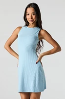 Ribbed A Line Mini Dress
