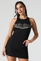 Minirobe t-shirt côtelée à imprim