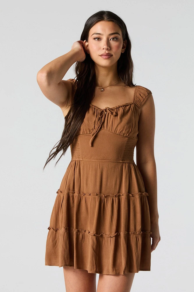 Tiered Milkmaid Mini Dress