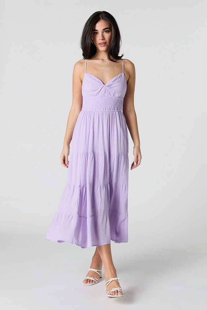 Sweetheart Tie Back Midi Dress