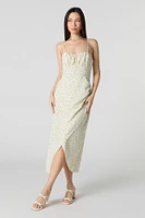 Floral Side Slit Midi Dress