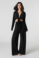 Pantalon plissé à jambe large