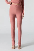 Legging côtelé avec fente