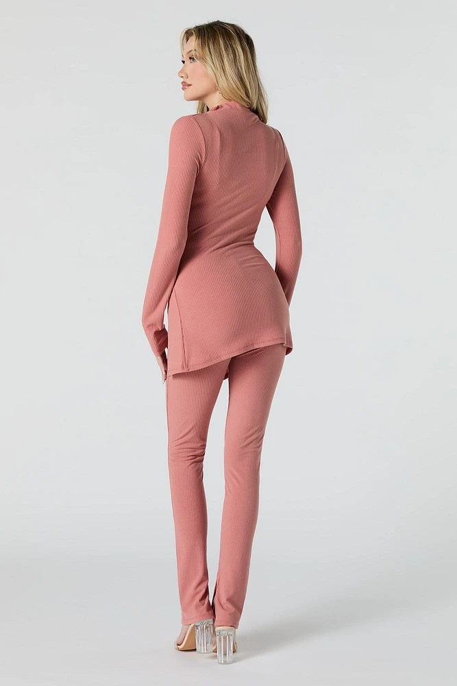 Legging côtelé avec fente