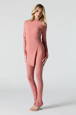 Legging côtelé avec fente