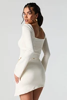 Minijupe asymétrique à taille coulissante