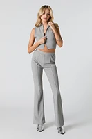 Ribbed Zip-Up Mock Neck Tank