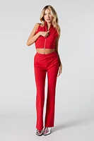 Ribbed Zip-Up Mock Neck Tank