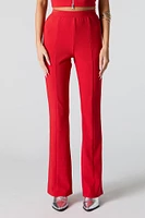 Pantalon côtelé à jambe évasée avec fines rayures
