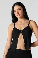 Mesh Lace Trim Flyaway Cami