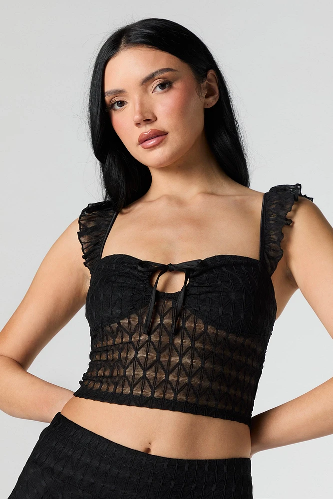 Lace Flutter Strap Bustier Top