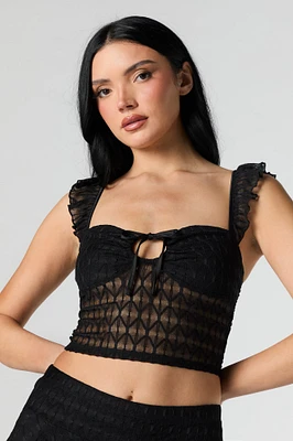 Lace Flutter Strap Bustier Top
