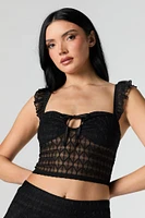 Lace Flutter Strap Bustier Top