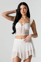 Lace Asymmetrical Mini Skort