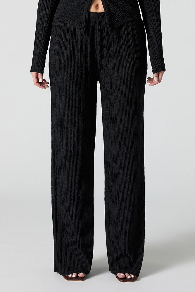 Pantalon à jambe large textur