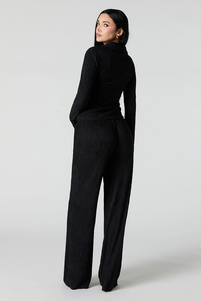 Pantalon à jambe large textur