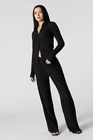 Pantalon à jambe large textur