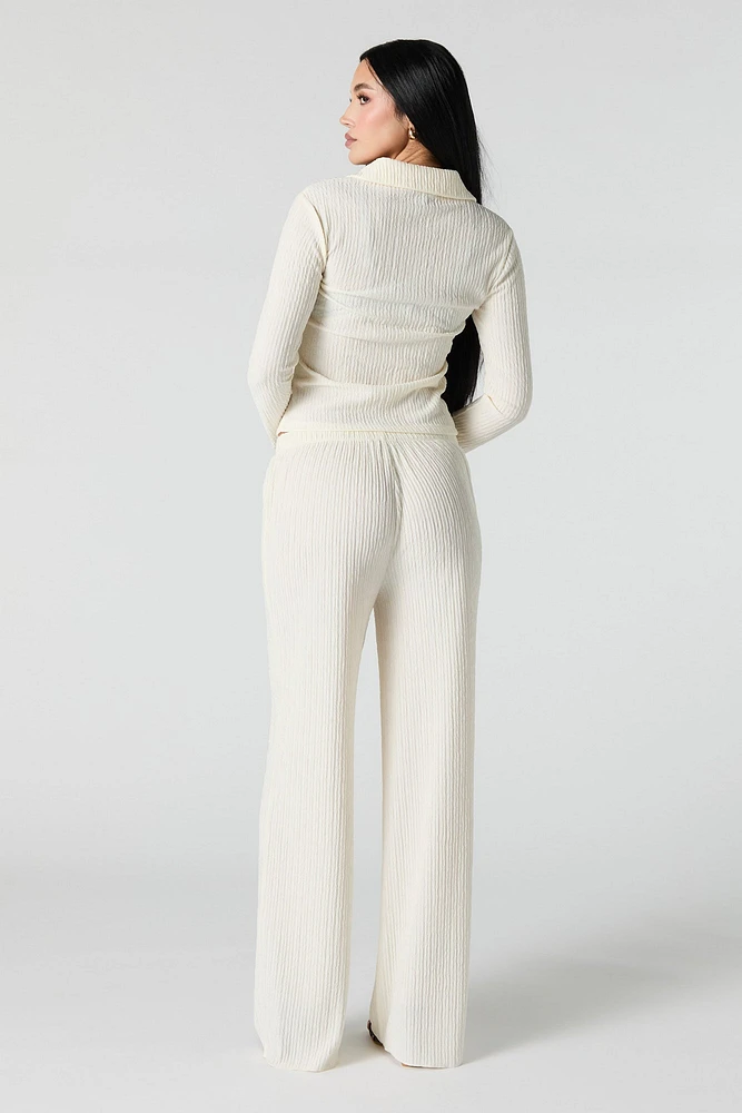 Pantalon à jambe large textur