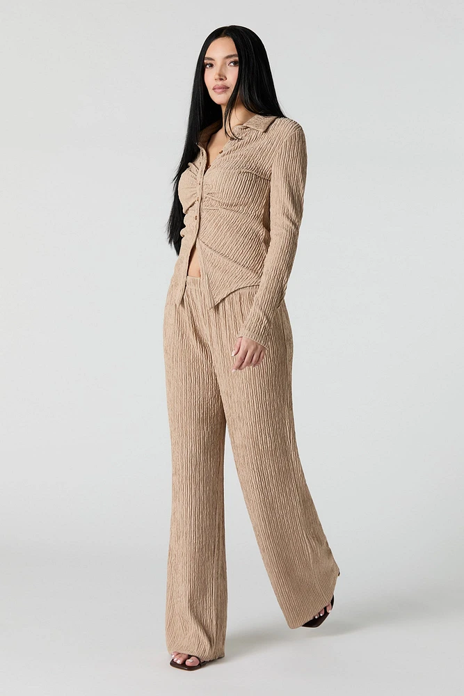 Pantalon à jambe large textur