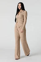 Pantalon à jambe large textur
