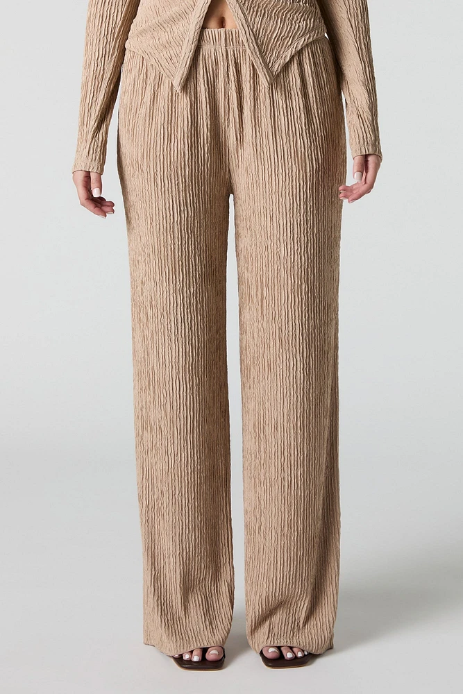 Pantalon à jambe large textur