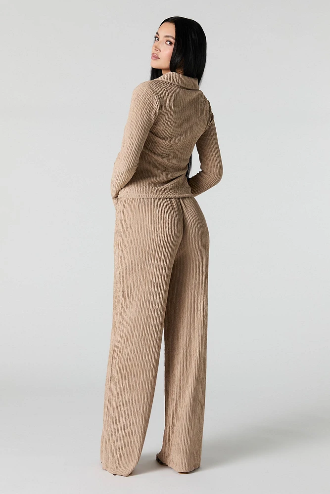 Pantalon à jambe large textur