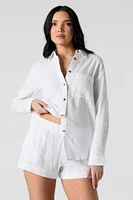 Short texturé avec bande de taille élastique