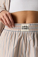 Short en rayé popeline avec taille coulissante