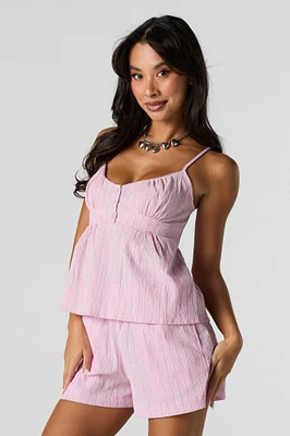 Textured Striped Short