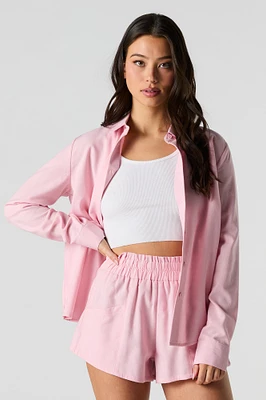 Linen-Blend Flowy Short