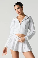 Fleece Drawstring Mini Skort