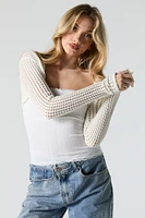 Open Knit Cropped Shrug