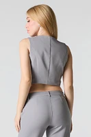 Button Front Cropped Vest