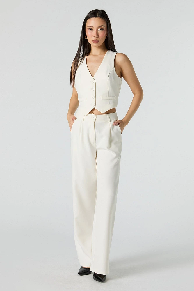 Cropped Button-Up Vest