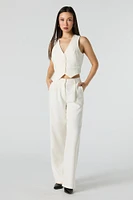 Cropped Button-Up Vest