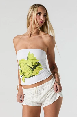 Flower Graphic Tube Top