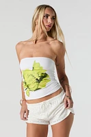 Flower Graphic Tube Top