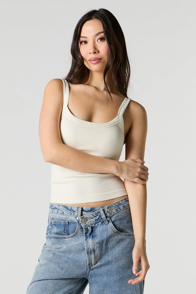 Seamless Ribbed Scoop Neck Tank