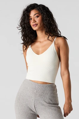 Seamless Ribbed V-Neck Cropped Cami