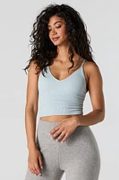 Seamless Ribbed V-Neck Cropped Cami