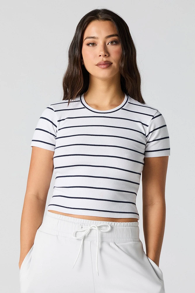 Ribbed Cropped T-Shirt
