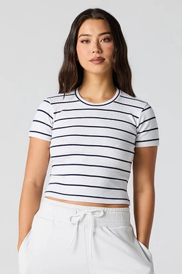Ribbed Cropped T-Shirt
