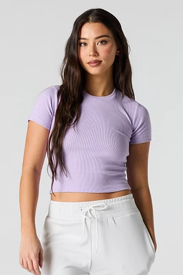 Ribbed Cropped T-Shirt