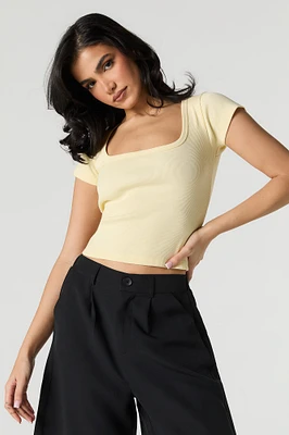 Ribbed Square Neck Baby Tee