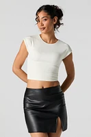 Contour Round Neck Cap Sleeve Top
