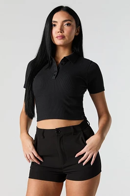 Ribbed Polo Baby Tee
