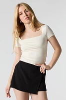 Contour Square Neck Short Sleeve Top