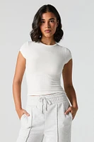 Ribbed High Neck T-Shirt