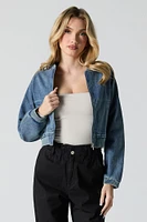 Blouson d'avaiteur en denim écourt