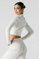 Active Ribbed Zip-Up Long Sleeve Top